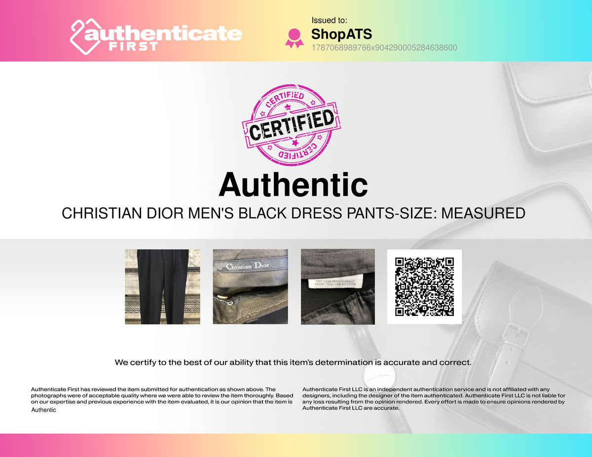 Christian Dior Men's Black Dress Pants-Size: Measured (+COA)