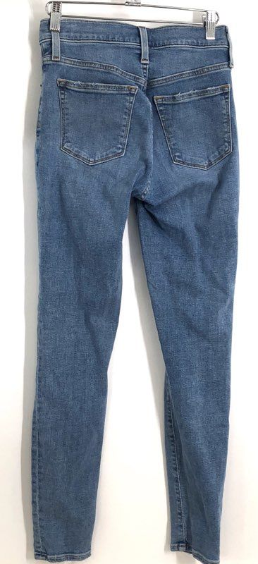 J.Crew Women's Blue 10" High-Rise Skinny Button Fly Stretch Denim Jeans Sz 25