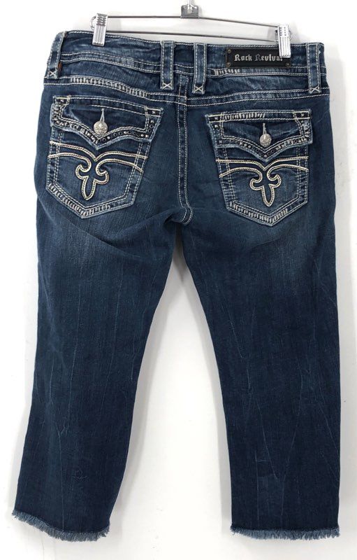 Rock Revival Women's Blue Denim Capri Jeans - Size 31