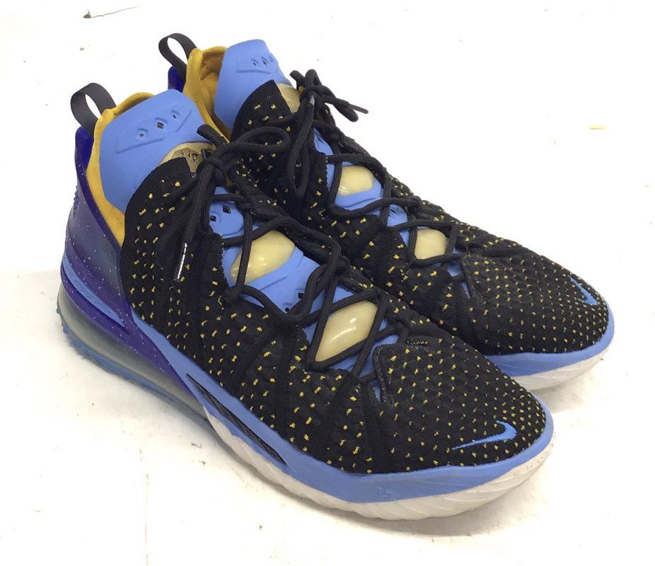 Nike LeBron 18 Lakers Black University Gold Court Purple Basketball Size 12