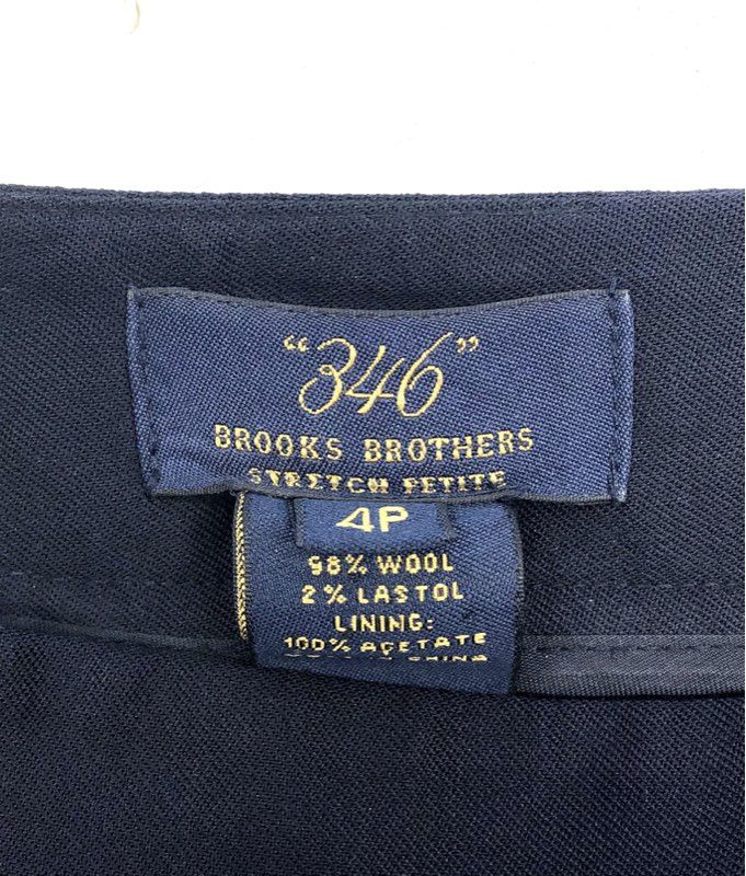 Brooks Brothers Women's Navy Stretch Wool Wrap Front Pencil Skirt Sz 4P