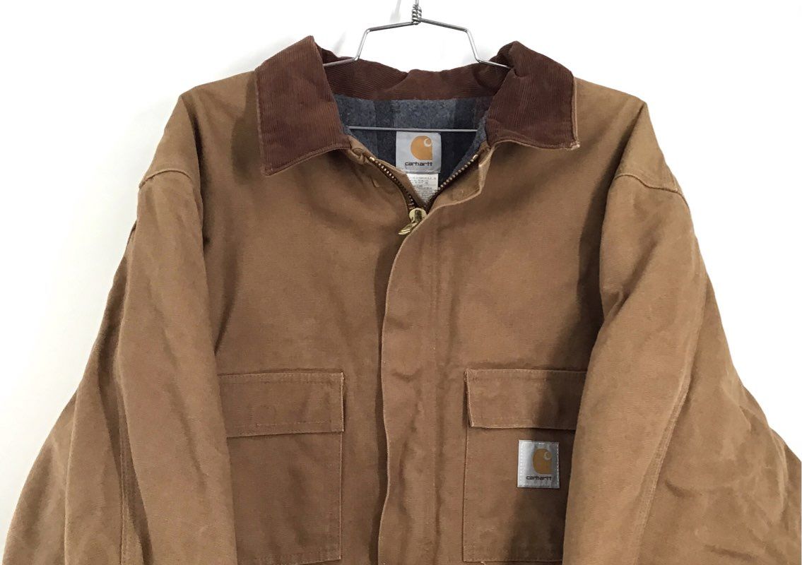 Vintage Carhartt Men&#39;s Brown C04 Cotton Full Zip Jacket - Size 52