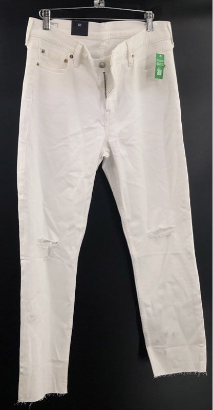 GAP Women's White Vintage Slim Mid Rise Distressed Jeans Sz 31/12R NWT