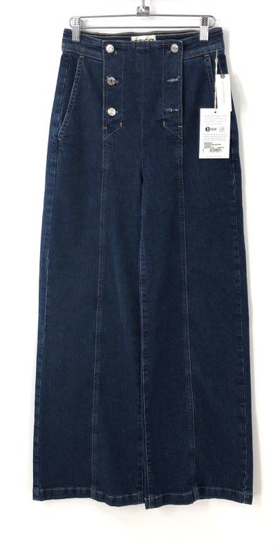 Ética Women's Violette Sailor Pant Jeans Dark Wash High Rise Wide Leg Sz 25 NWT