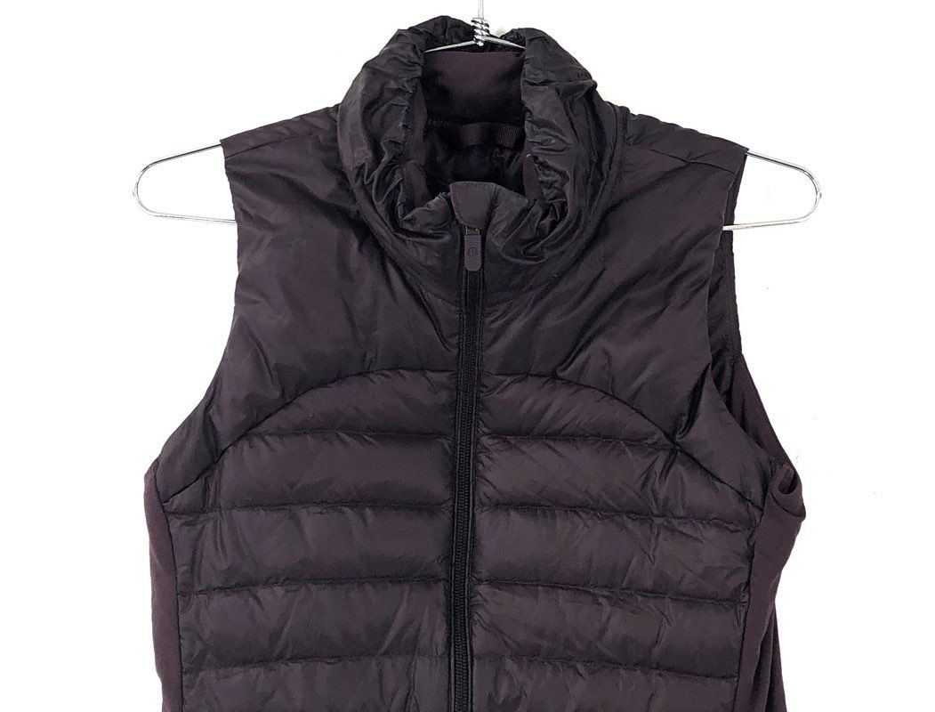 Lululemon Women's Down For A Run Puffer Vest Plum Purple Full Zip Funnel Neck 4