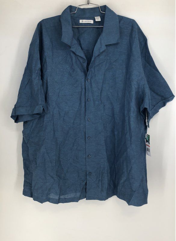 NWT Cubavera Men's Blue Button-Up Shirt - Size 3XLT