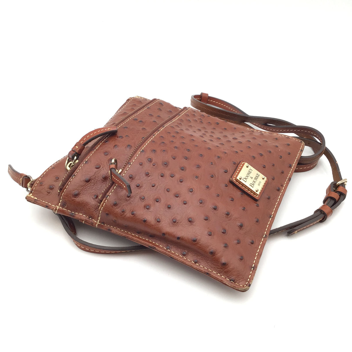 Authentic Dooney &amp; Bourke Women&#39;s Brown Leather Crossbody Bag - COA Included