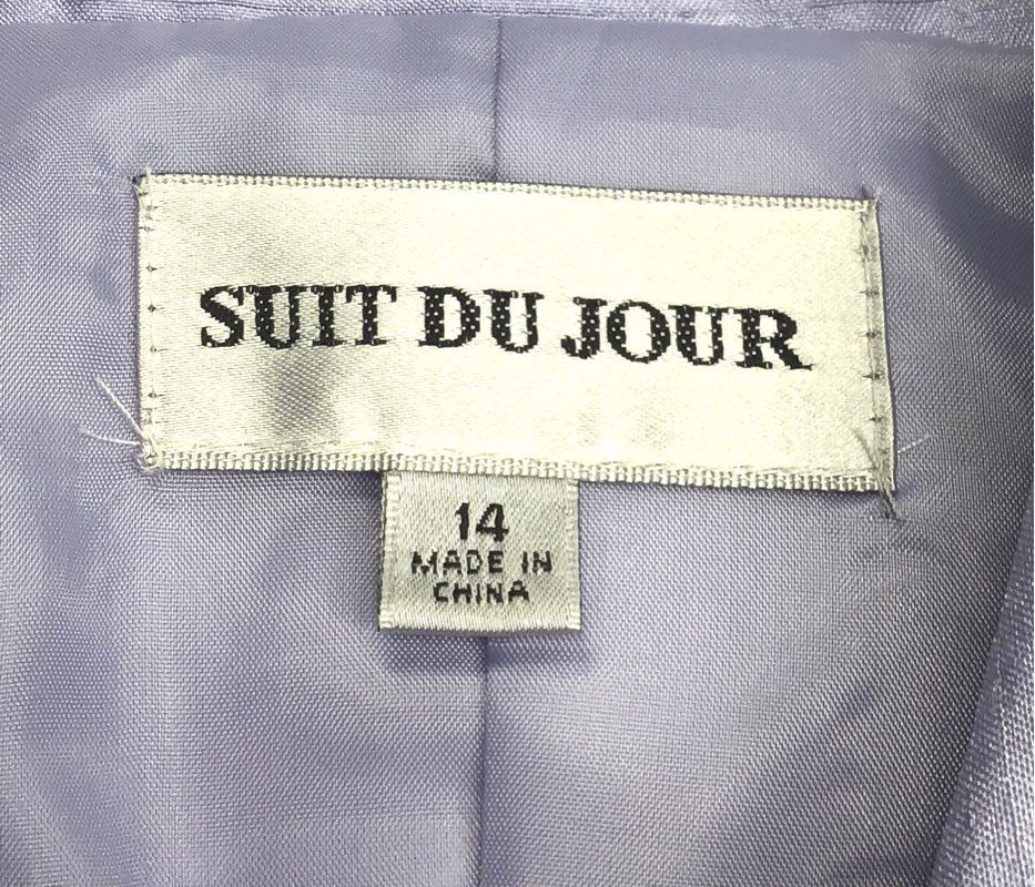 Suit Du Jour Women's Lavender Scalloped Jacket Textured Y2K Vintage NWT Sz 14