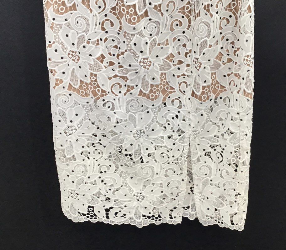 Dress the Population Women's White Lace Floral Midi Strap Dress NWT Sz XL
