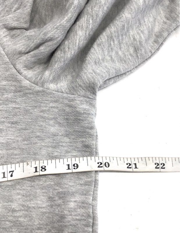 Maeve Women's Heather Gray Eyelet Heart Puffed Sleeve Hoodie NWT Sz S