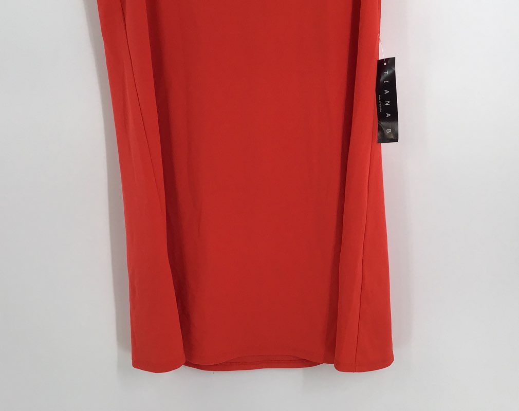 NWT Tiana B. Women&#39;s Orange Spring 2 Ruffle Sleeve Shift Dress - Size 12