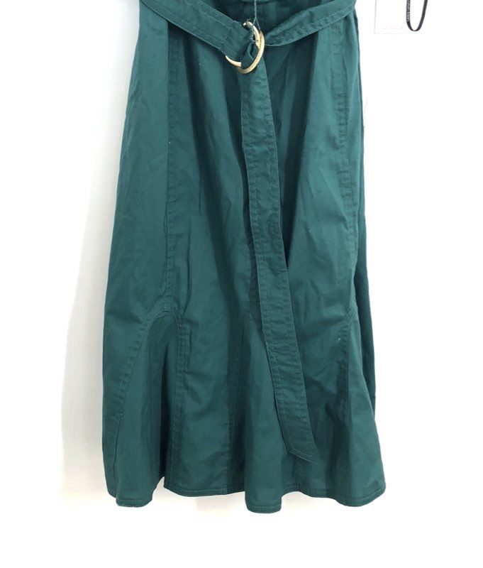 Calvin Klein Women's Green Belted Sleeveless V-Neck Fit & Flare Dress Sz 6 NWT