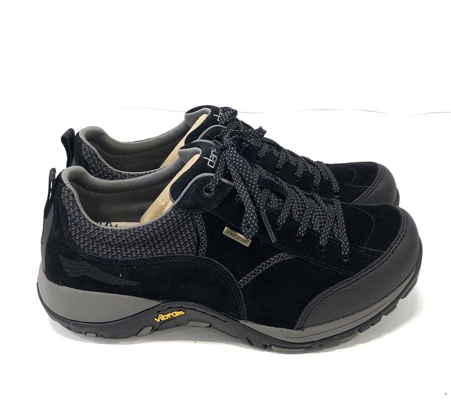 Dansko Pace Waterproof Black Suede Walking Shoes Sneakers Women's Size 38