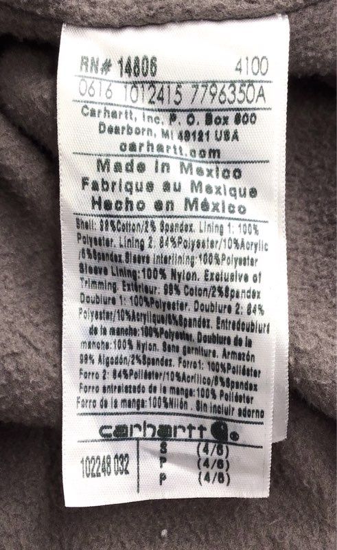 Y2K 2000s Carhartt Boys Gray Work Jacket - Size S(4/6)