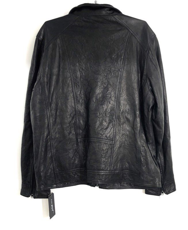 Black Rivet Men's Black Wilsons Moto Racer Jacket NWT Quilted Lined Sz L