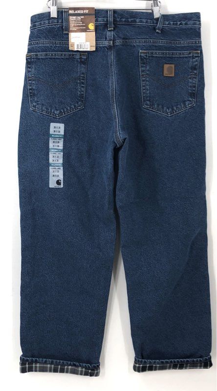 NWT Carhartt Men's Blue Relaxed Fit Denim Straight Jeans - Size 36X30