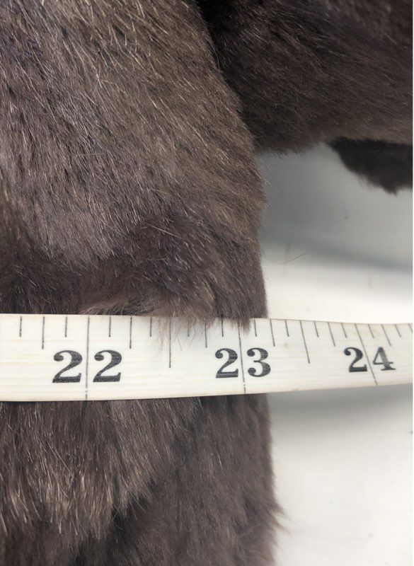Vintage 90s Women's Dark Brown Rabbit Fur Coat Acetate Satin Lining Sz S
