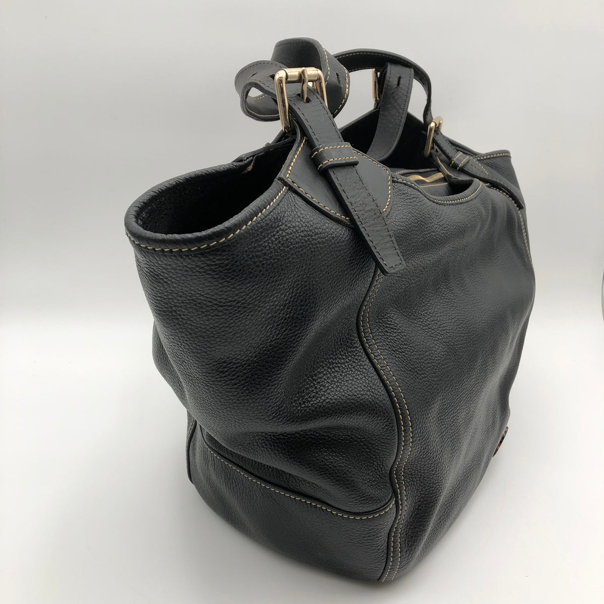 Dooney & Bourke Black Pebbled Leather Heritage Tote Bag Large Shoulder Bag COA