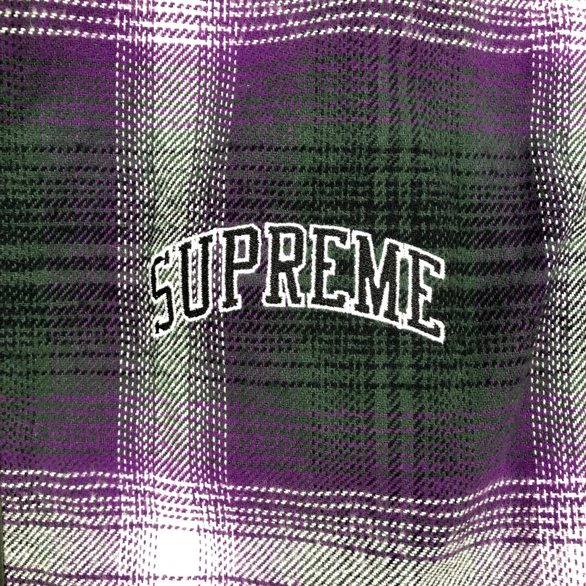 NWT Supreme Men&#39;s Purple/Olive Green Reversible Shadow Plaid Zip Vest - Size S