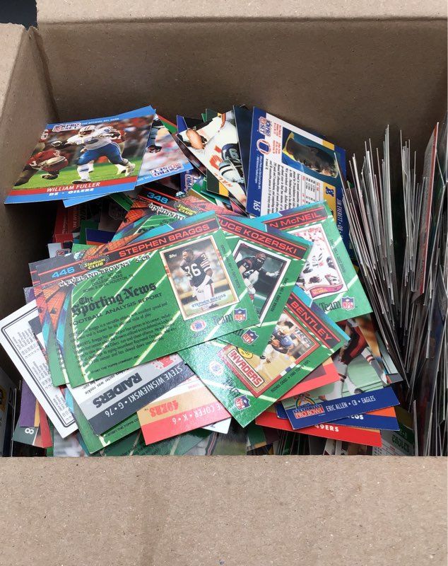 6.4 lbs. Lot of Football NFL Trading Cards. Medium Box, Unsorted