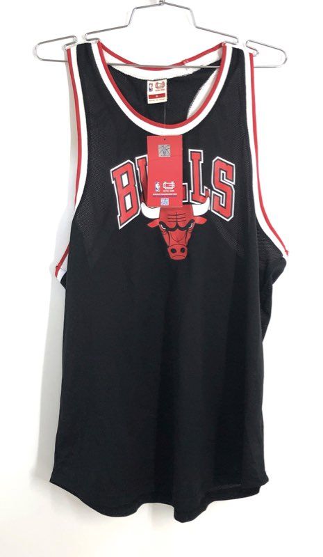 Ultra Game Men's NBA Chicago Bulls Jersey Black Mesh Graphic Sleeveless NWT Sz M