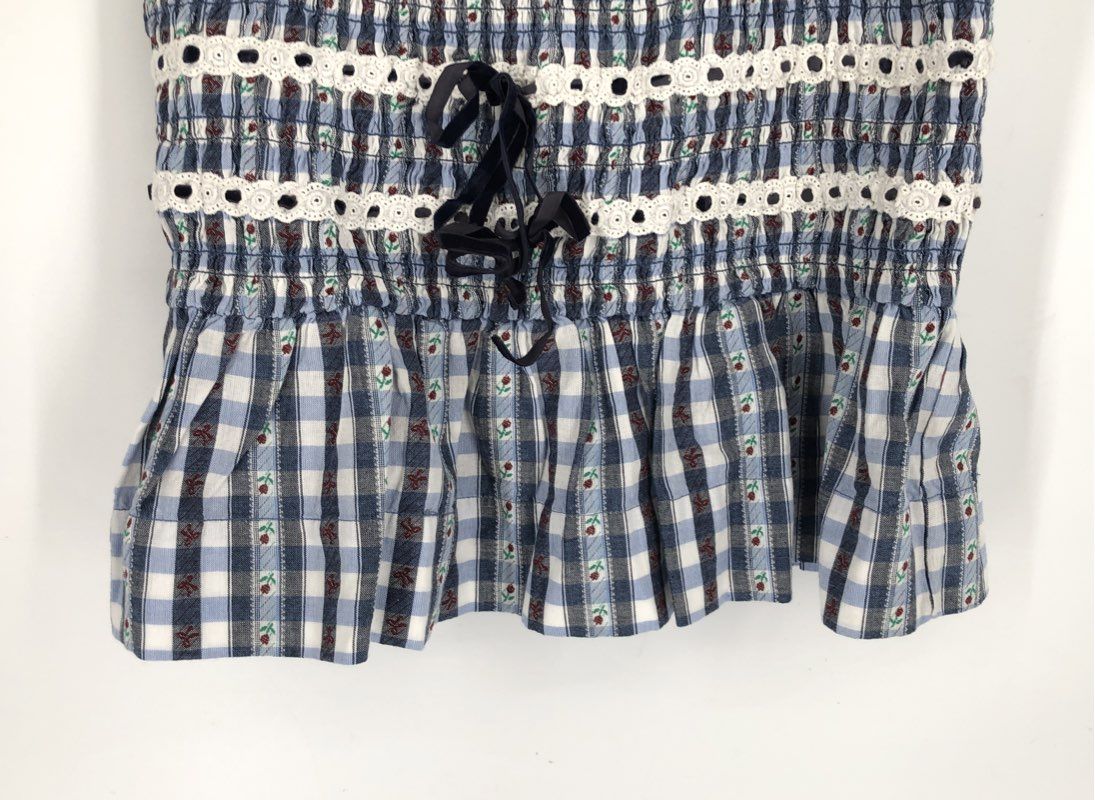 NWT Damson Madder Women's Blue Plaid Camisole Blouse - Size 12