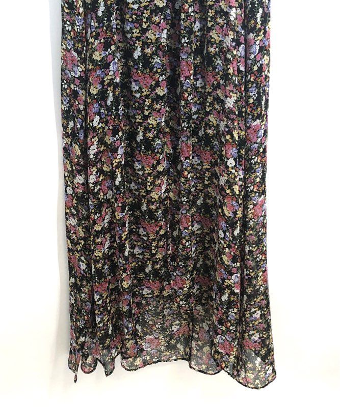 MSK Women's Black Floral V-Neck Flutter Sleeve Hi-Low Dress XL NWT