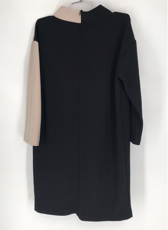 Joseph Ribkoff Women's NWT Colorblock Mock Neck Sheath Dress Black Sand Sz 8