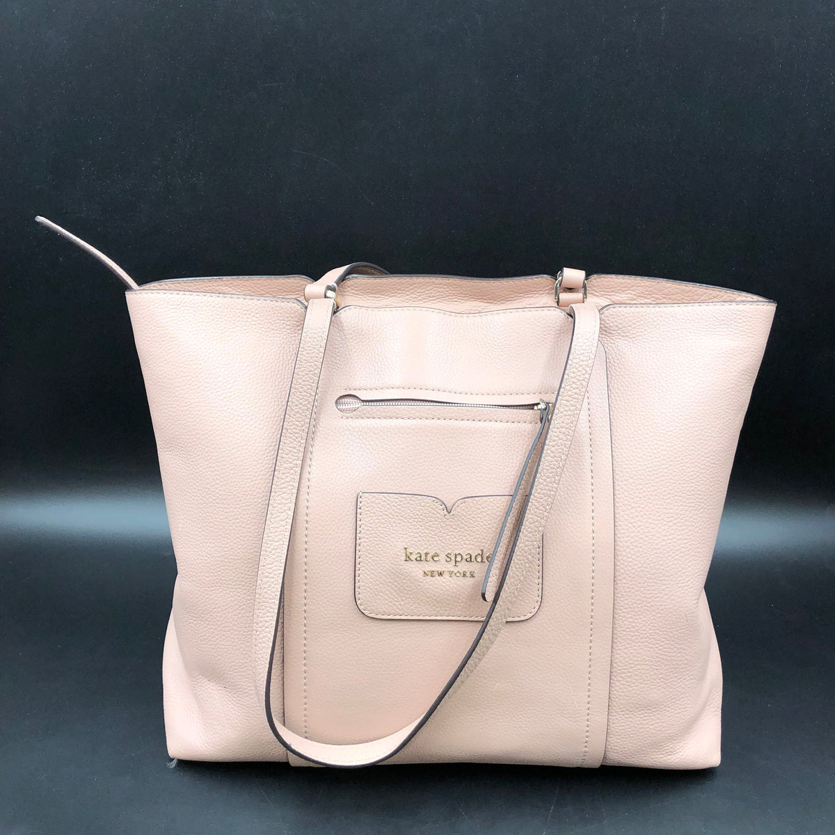 Kate Spade Pale Pink Pebbled Leather Marlowe Tote Bag COA