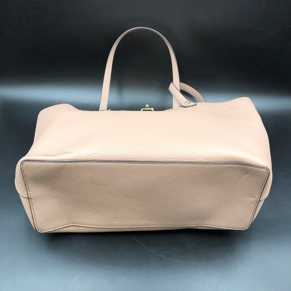 Michael Kors Mauve Leather Rivington Turn Lock Tote Bag Gold Hardware COA