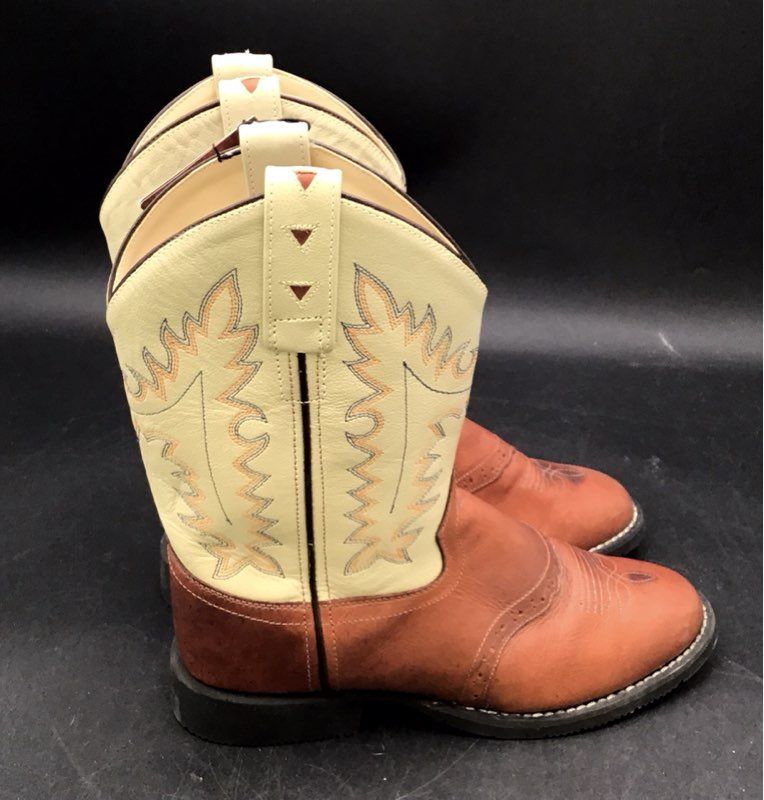 Old West Women's Brown Beige Western Boots - Size 4.5