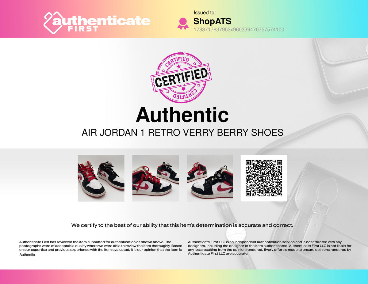 Nike Air Jordan 1 Girl's Retro 'Very Berry' Sneakers-Size: 6.5Y (+COA)