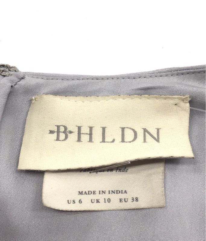 BHLDN Alana Women's Gray Beaded Embroidered Floral Maxi Dress Gown Size 6