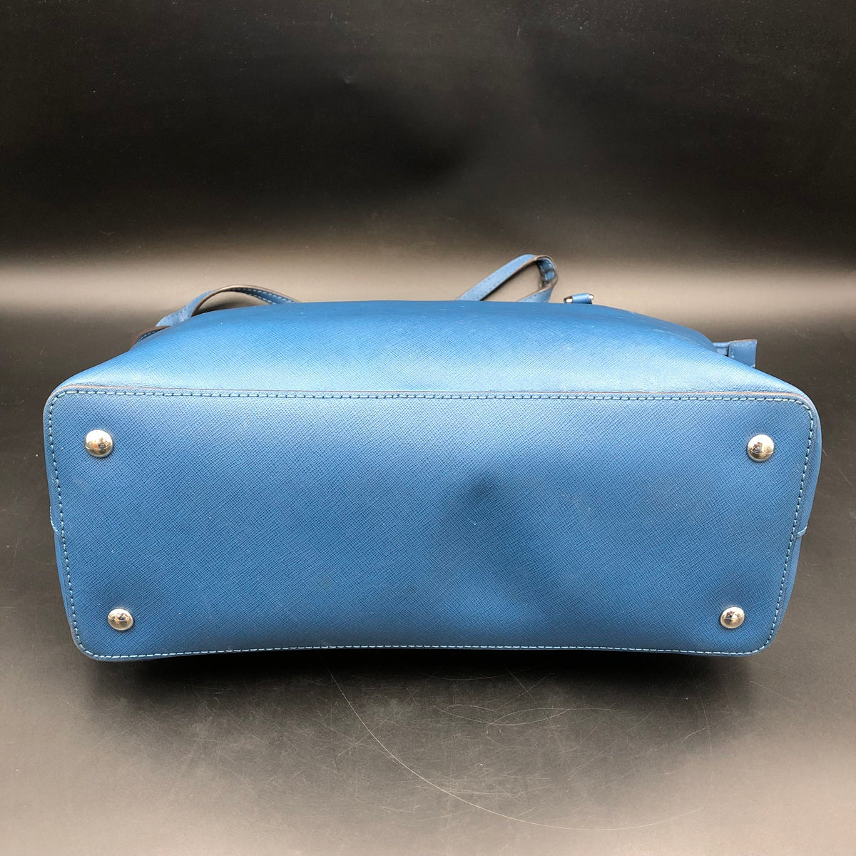 Michael Kors Slate Blue Leather 'Jet Set' Tote Bag (+COA)