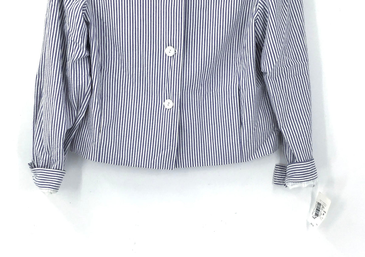 NWT Preston & York Premiere Women's Blue White Striped Jacket - Size 8