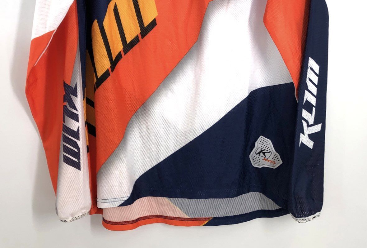 Klim Men's XC Motocross Jersey Orange White Blue Graphic Long Sleeve Sz XL