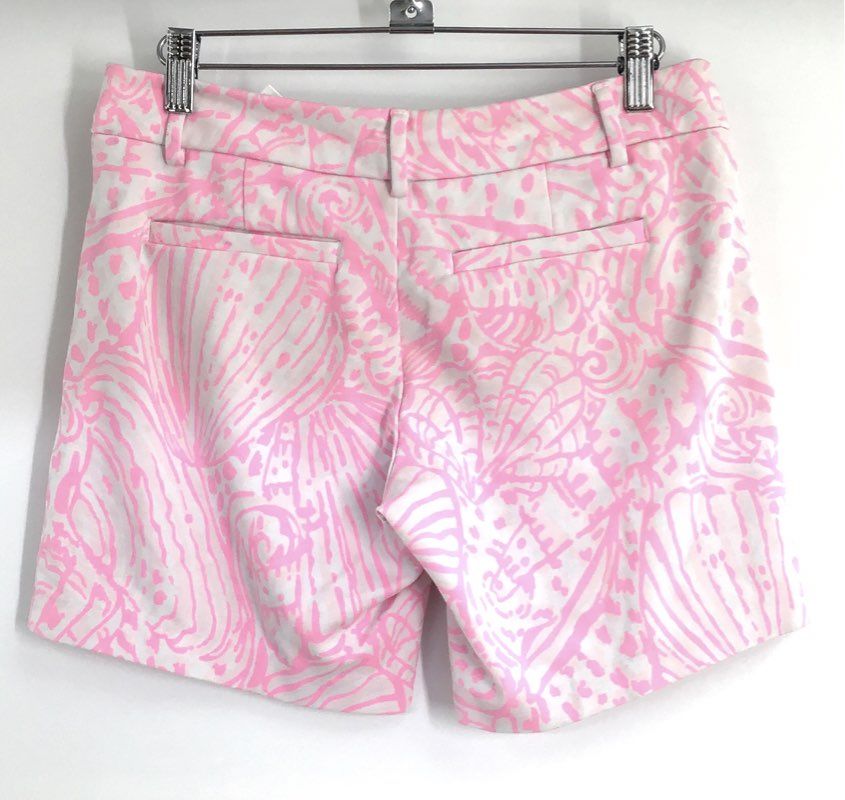 Lilly Pulitzer Women's Callahan Pink White Seashell Print Stretch Shorts Sz 0