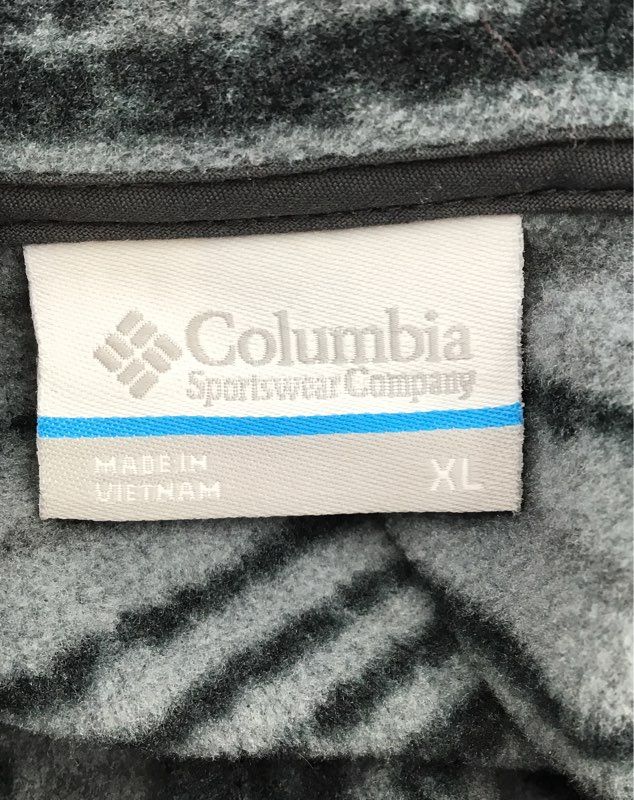 Columbia Black Gray Fleece Jacket - Size XL