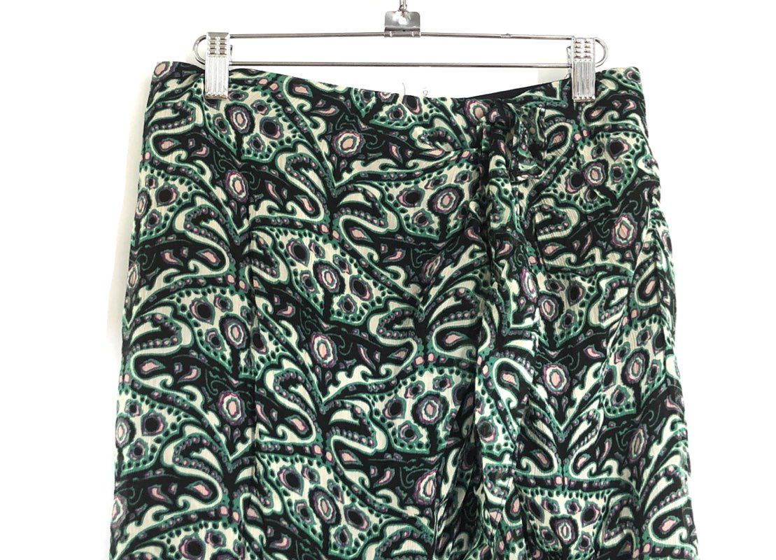 ba&sh Women's Faustine Skirt Green Paisley Viscose Wrap Style Midi Sz 2 M NWT
