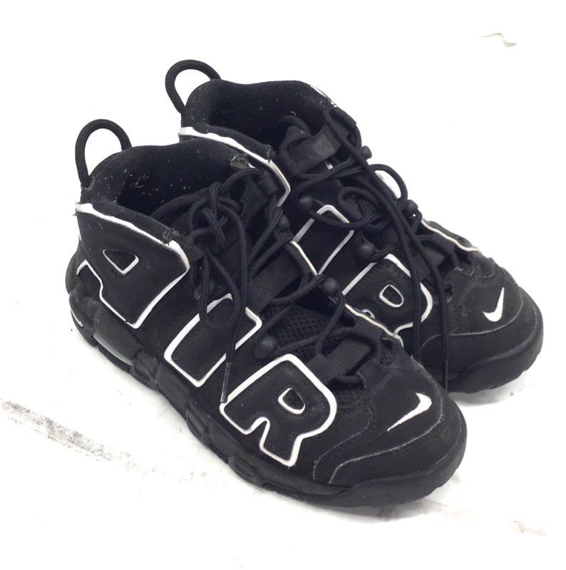 Nike Air More Uptempo Black White GS Basketball Shoes Size 5.5Y