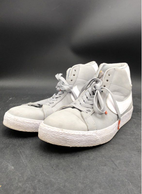Nike Men's SB Zoom Blazer Mid Gray White Athletic Shoes - Size 9.5