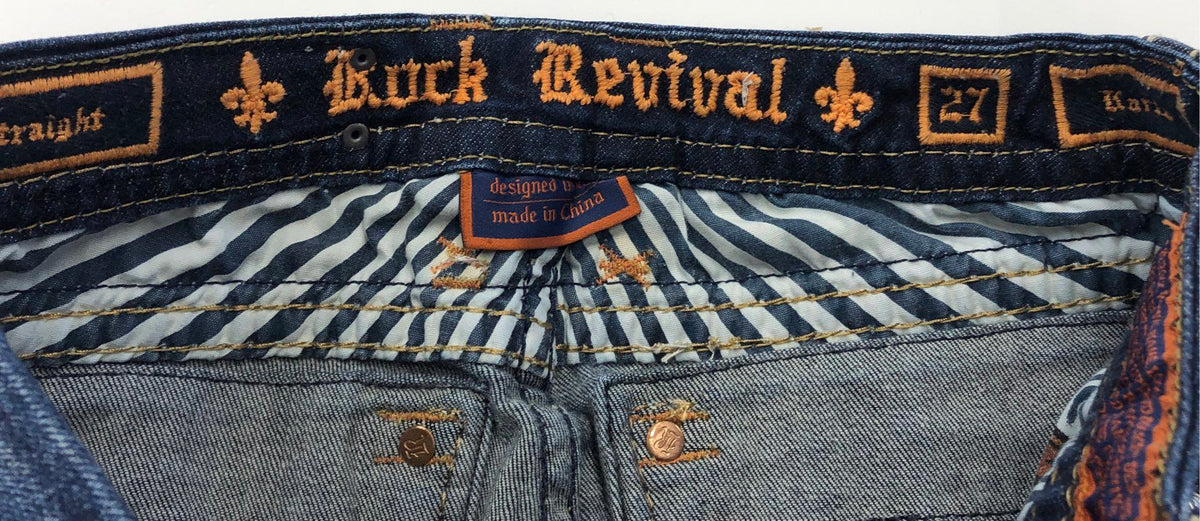 Rock Revival Women&#39;s Blue Karla Distressed Denim Straight Jeans - Size 27