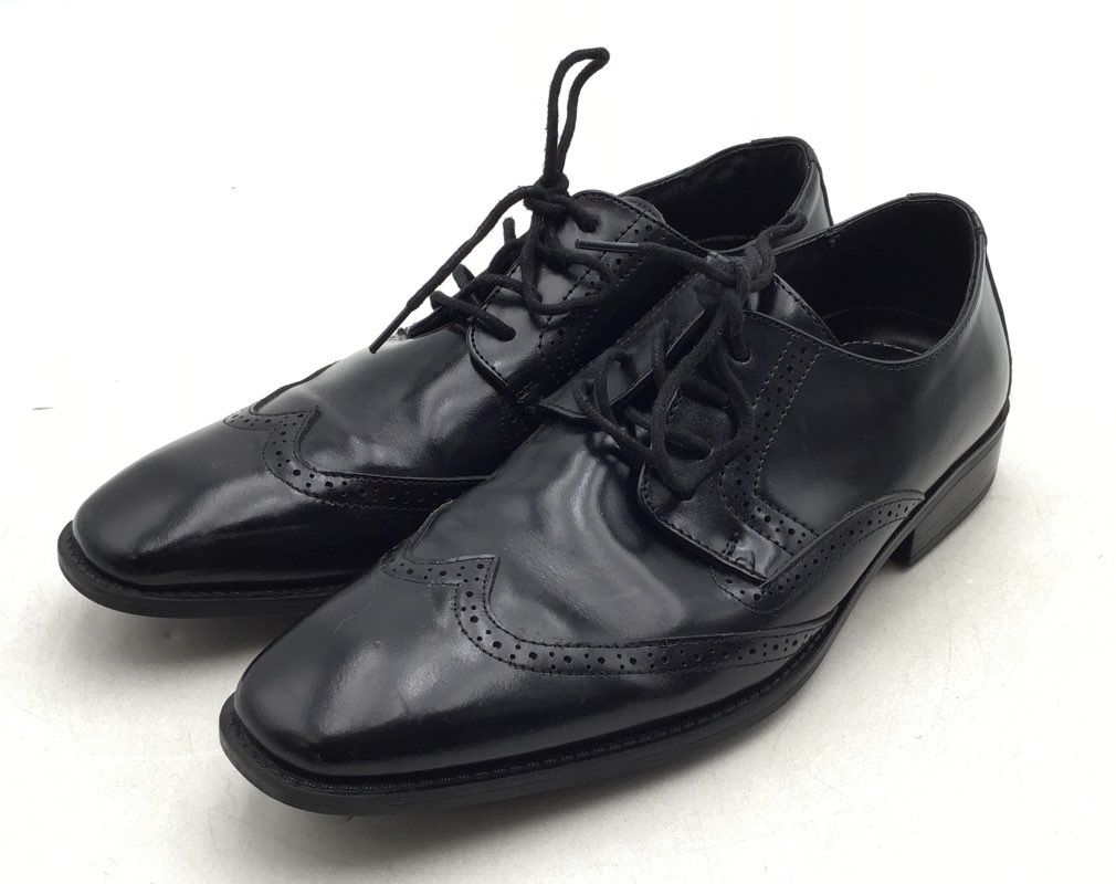 Stacy Adams Men&#39;s Adler Black Leather Wingtip Oxford Dress Shoes - Size 8M