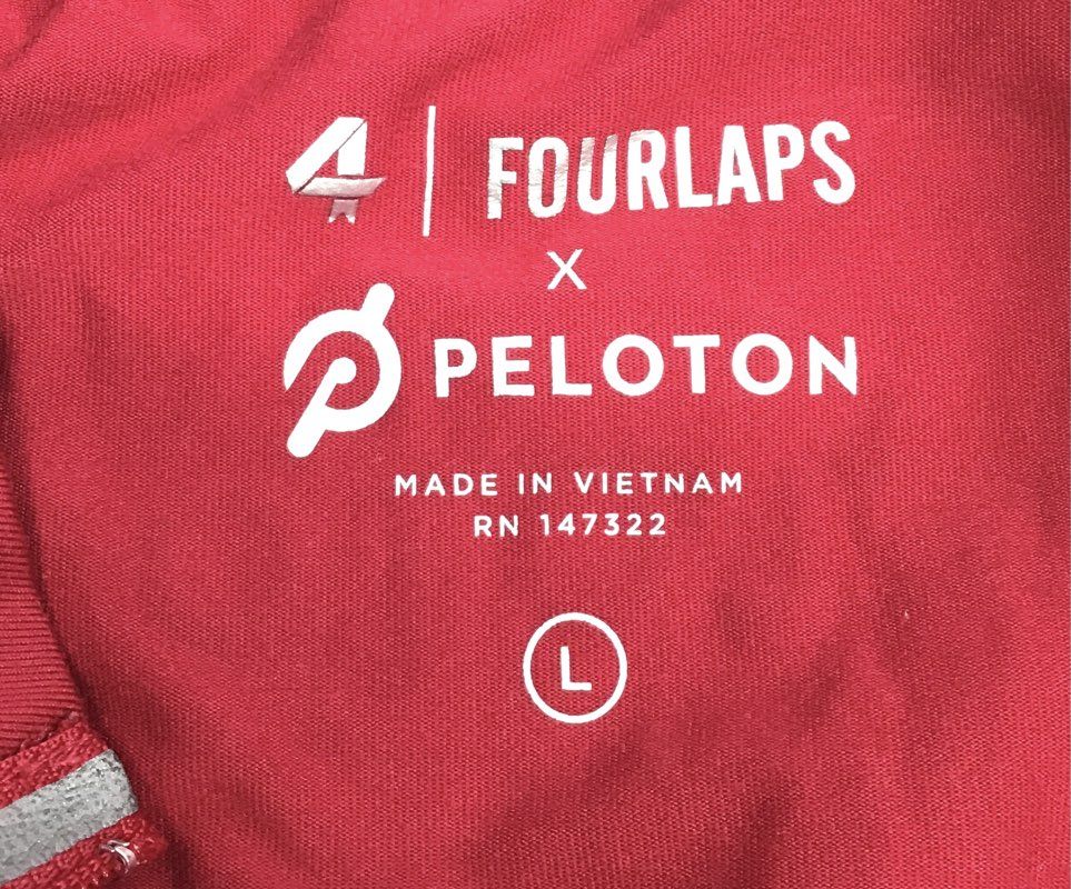 Fourlaps x Peloton Men's Red Quarter Zip Pullover Activewear Performance Sz L