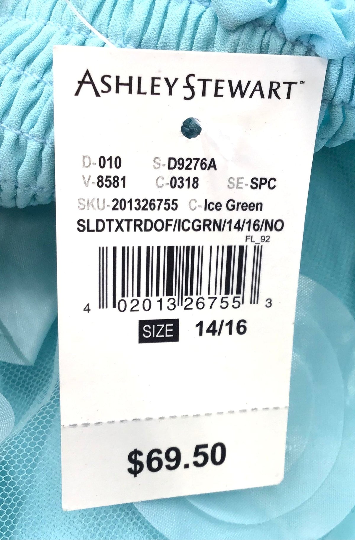 NWT Ashley Stewart Women's Ice Green Mini Dress - Size 14/16