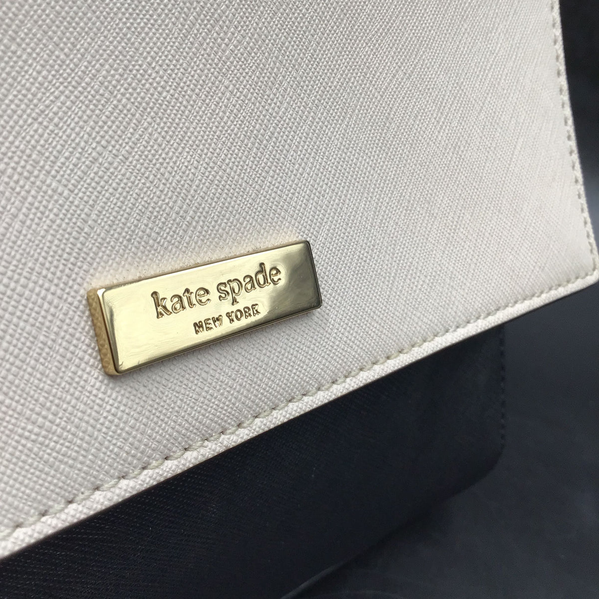 Kate Spade Cream\Black Leather 'Brynlee Color Block' Satchel Bag (+COA)