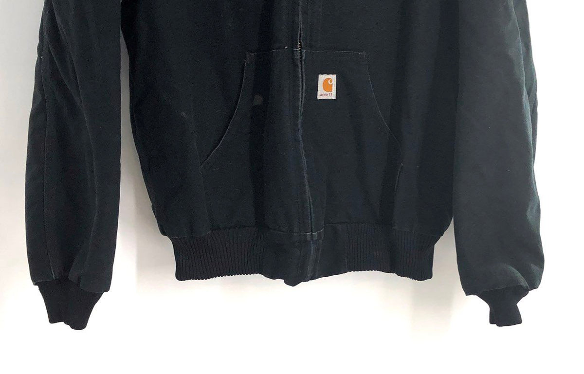 Carhartt Men's Black J140 Duck Active Jacket Quilted Flannel Lined USA Made Sz M