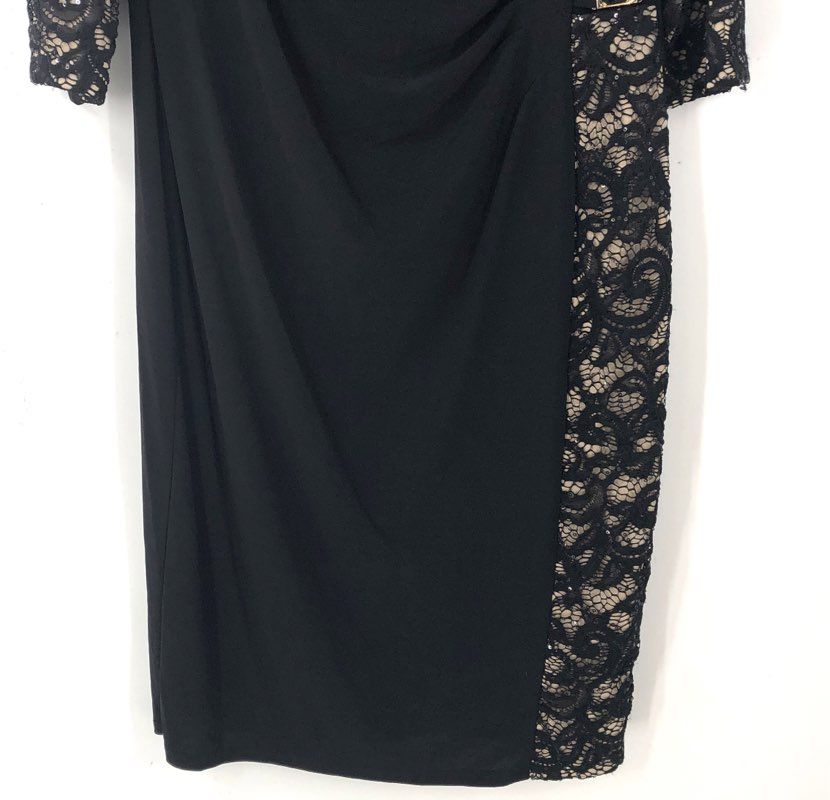 NWT R&M Richards Women's Black Taupe Sheath Dress - Size 12