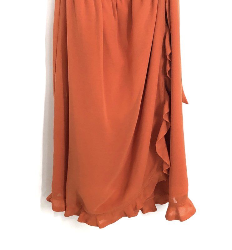 Jessica Simpson Women's Rust One Shoulder Ruffle Cocktail Dress Sz 6 NWT