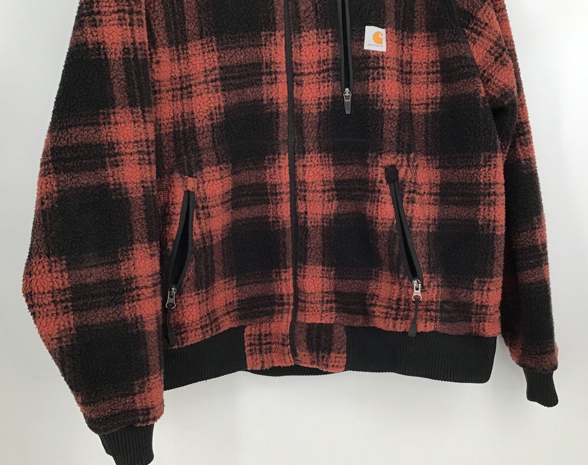 Carhartt Women&#39;s Brown Black Plaid Jacket - Size 2XL